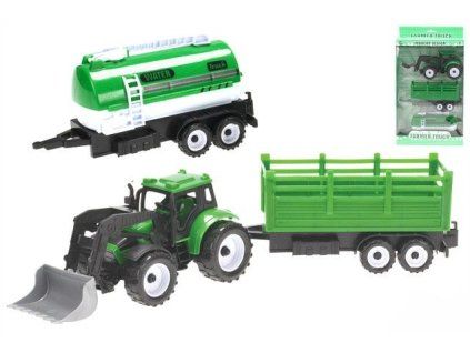 Traktor nakladač 17 cm na setrvačník + 2vlečky