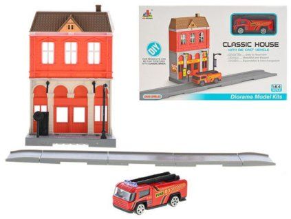Hasičská stanice skládací s ambulancí 7 cm kov