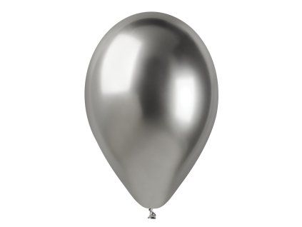 Výhodné balení chromový latexový balónek 33cm SHINE stříbrný 50ks #089
