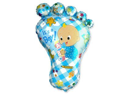 82 cm fóliový balónek Chodidlo chlapeček