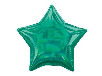 Fóliový balónek hvězda 45 cm zelený holografický