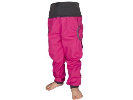 Růžové softshell kalhoty s bambusem