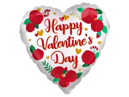 Fóliový balónek srdce 71 cm  Happy Valentines day