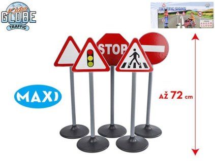 Kids Globe Maxi dopravní značení oboustranné 69-72 cm s nálepkami