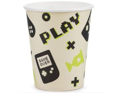 Kelímky papírové Gamer 220 ml, 6ks