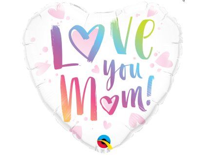 Fóliový balónek srdce Love you mum 46 cm