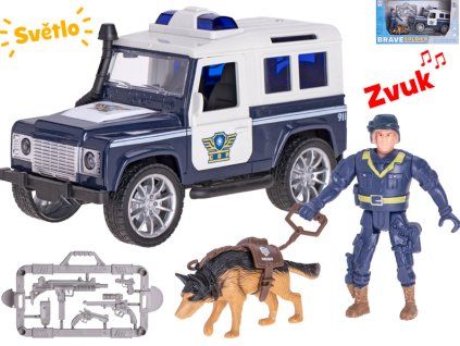 Mikro trading Policie - Dodávka na setrvačník - 17 cm - se světlem, zvukem a s doplňky