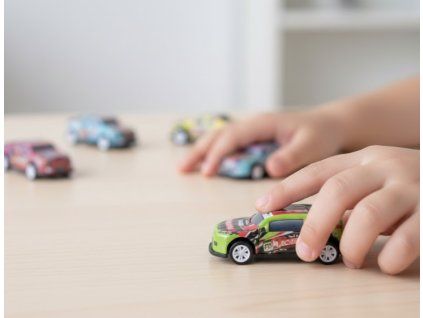 Auto zelené 6,5cm na zpětný chod
