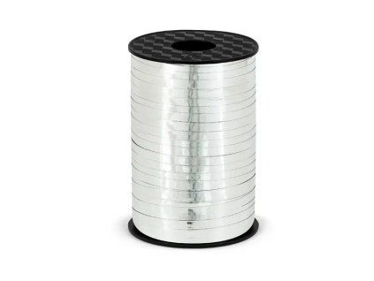 Vázací stuha metalická STŘÍBRNÁ 0,5 cm x 225 m