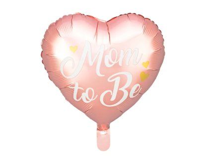 Balónek fóliový 43 cm Srdce Mom to be růžové