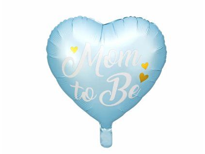 Balónek fóliový 43 cm Srdce Mom to be modré