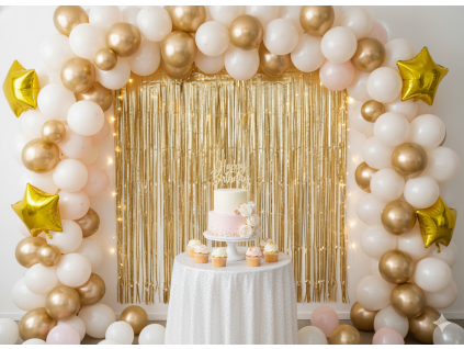 Párty závěs Luxury Gold, 100 × 200 cm