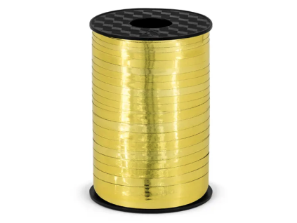 Vázací stuha metalická Zlatá 0,5 cm x 225 m