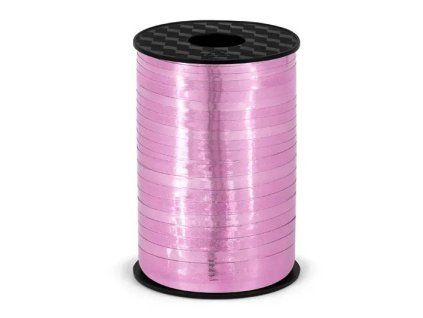 Vázací stuha metalická - růžová - 2 m