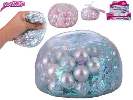 Glamour míček s křupajícími kuličkami 9,5cm 3druhy