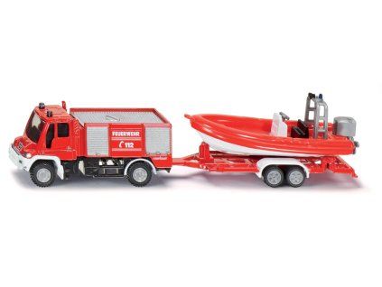 SIKU požární vozidlo Unimog s člunem