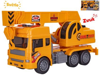 Auto stavební jeřáb 27 cm se světlem a zvukem