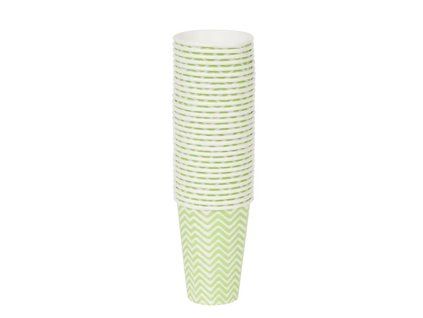 Kelímky papírové - Vlnky - zelená 200 ml, 30 ks
