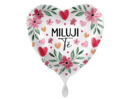 Fóliový balónek srdce Miluji Tě 43cm