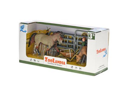 ZooLandia Farmár so šedým koňom a žriebäťom