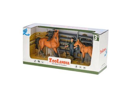 ZooLandia Farmár s hnedým koňom a žriebäťom