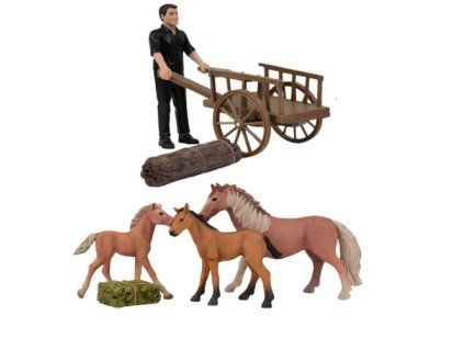 ZooLandia Farmár s vozidlom, koňom a žriebätmi