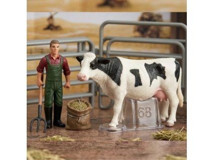 Krava strakatá a farmár s doplnkami - ZooLandia