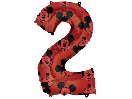 Fóliový balónek 66 cm číslo 2 Mickey červený