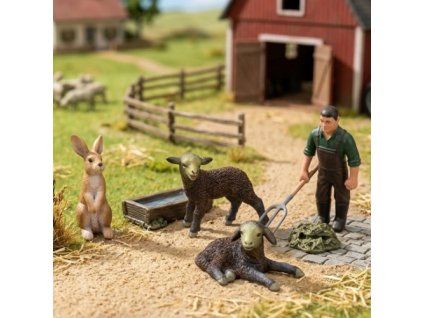 Farmár, dve jahňatá, králik a doplnky - ZooLandia