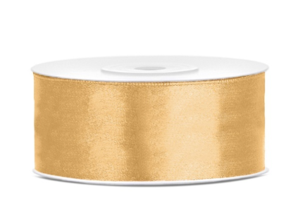 Stuha saténová 2,7 m x 2,5 cm, pastelově žlutá