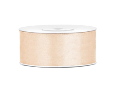 Stuha saténová 2,7 m x 2,5 cm, krémová