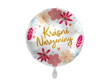Fóliový balónek kulatý Krásné Narozeniny - 43 cm