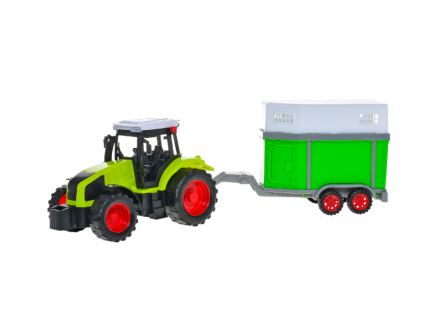 Traktor na setrvačník s přepravníkem na koně