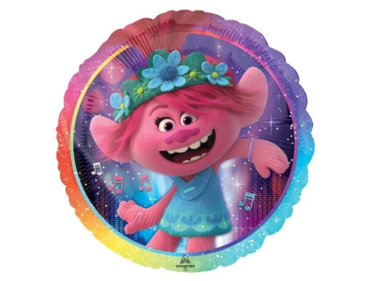 Fóliový balónek kulatý Trolls Poppy World tour 46 cm