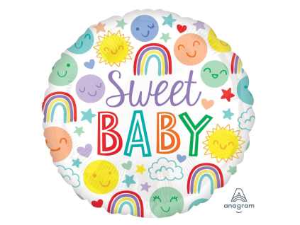 Fóliový balónek kulatý Sweet Baby 43 cm