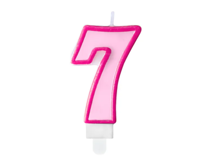 Svíčka dortová číslo 7 růžová