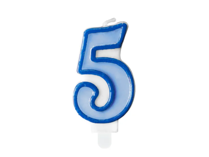 Svíčka dortová číslo 5 modrá
