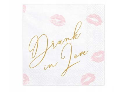Party ubrousky bílé Drunk in Love, 20 ks