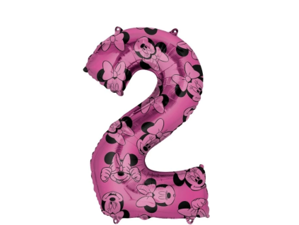 Fóliový balónek 66 cm číslo 2 Minnie růžový