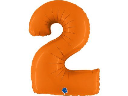 Fóliový balónek 102 cm číslo 2, oranžový