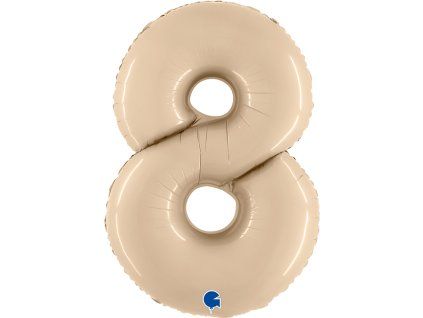 Fóliový balónek číslice 8 - krémový - 102 cm