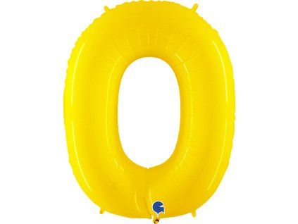 Fóliový balónek číslo 0 - žlutý - 102 cm