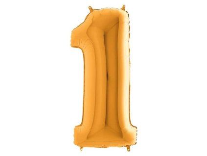Foliovy balonek Cislice 1 Zlata 66 cm Grabo