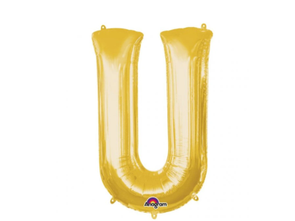 Fóliový balónek 83 cm písmeno U, dvě barvy