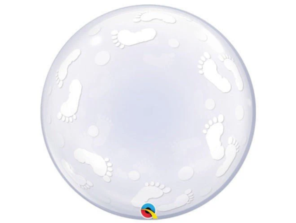 Balónková bublina Baby chodidla - průhledná - 61 cm