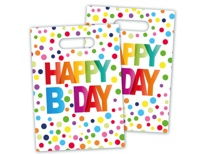 Párty pytlíček Happy B-Day8 ks, 23 x 16,5 cm