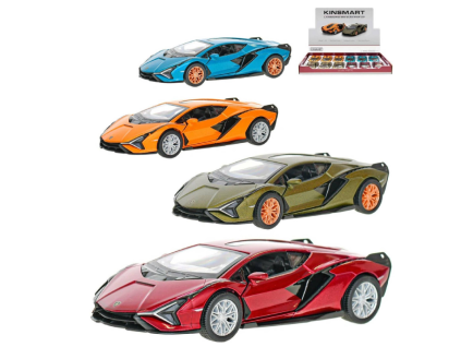 KiNSMART Lamborghini Sian 12,5cm 1:40 kov zpětný chod