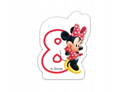 Svíčka dortová Minnie číslo 8 červená