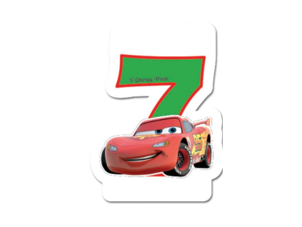 Svíčka dortová Cars číslo 7 zelená