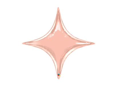 Fóliový balónek Hvězda - rose gold - 51 cm